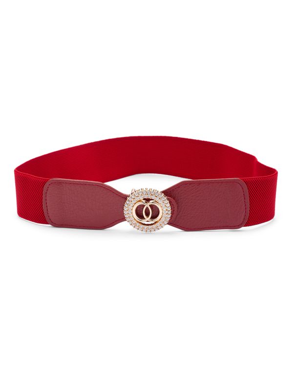 Globus Women Red Solid Wide Fashion Belt