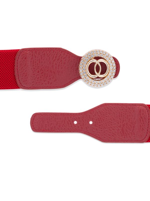 Globus Women Red Solid Wide Fashion Belt