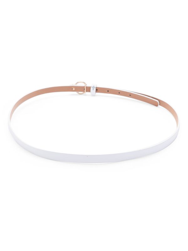 Globus Women White Solid Slim Fashion Belt