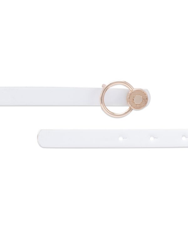 Globus Women White Solid Slim Fashion Belt