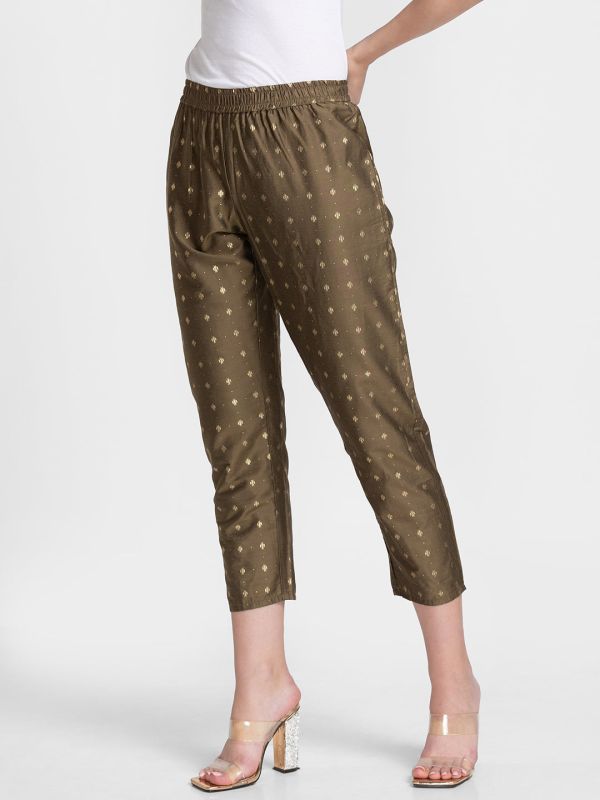 Globus Olive Printed Trousers