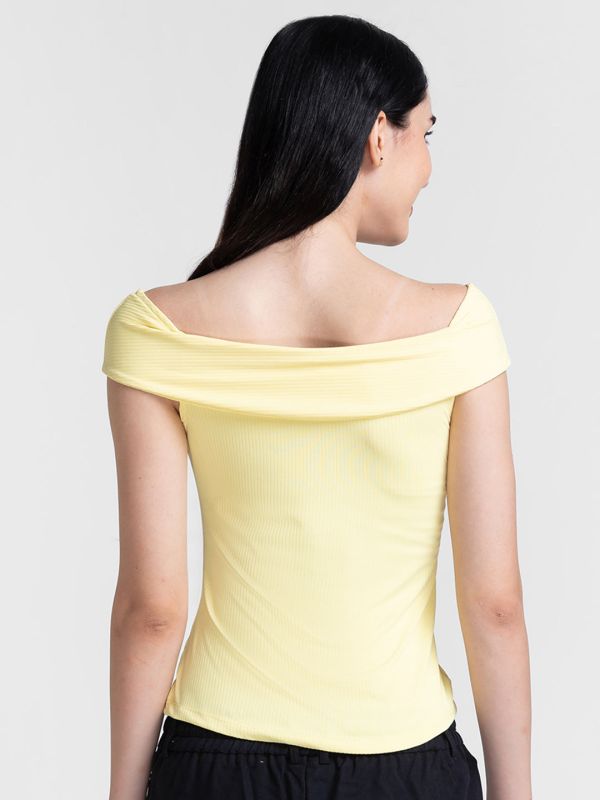 Globus Yellow Self Design Top