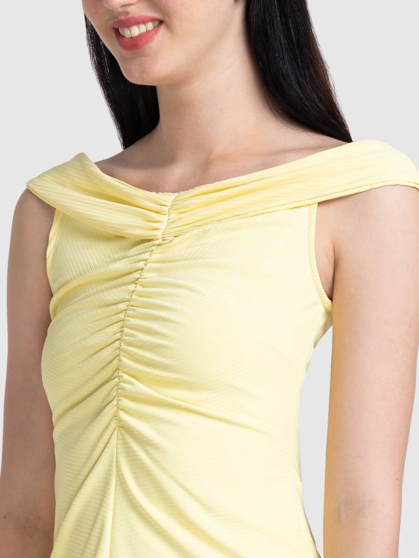 Globus Yellow Self Design Top