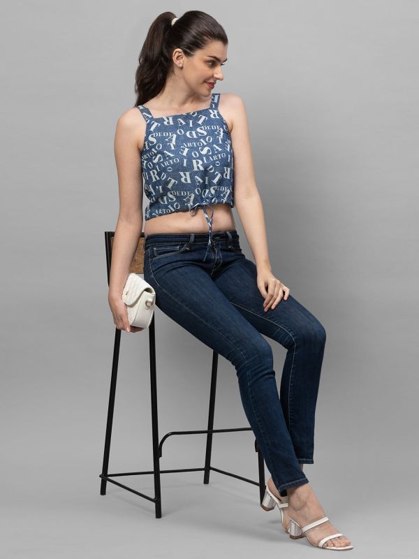 Globus Blue Printed Top