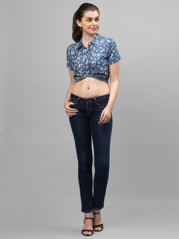 Globus Blue Printed Top