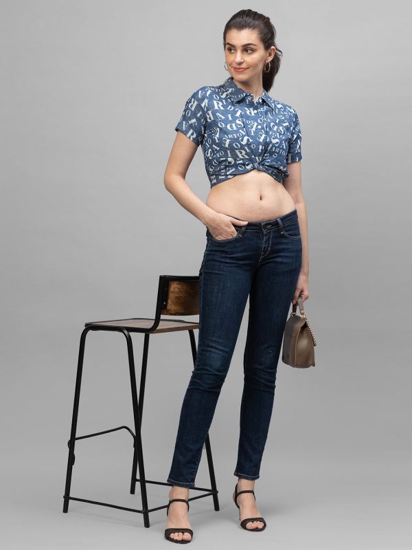 Globus Blue Printed Top