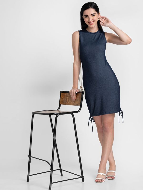 Globus Navy Blue Solid Dress