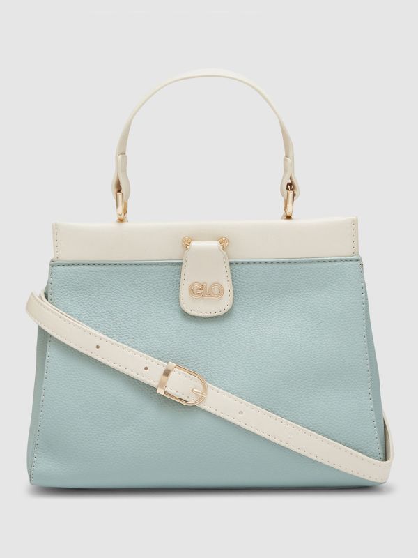 Globus Women Mint Green Colourblocked Casual Handheld Bag