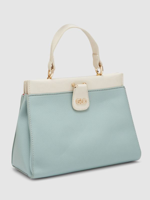 Globus Women Mint Green Colourblocked Casual Handheld Bag