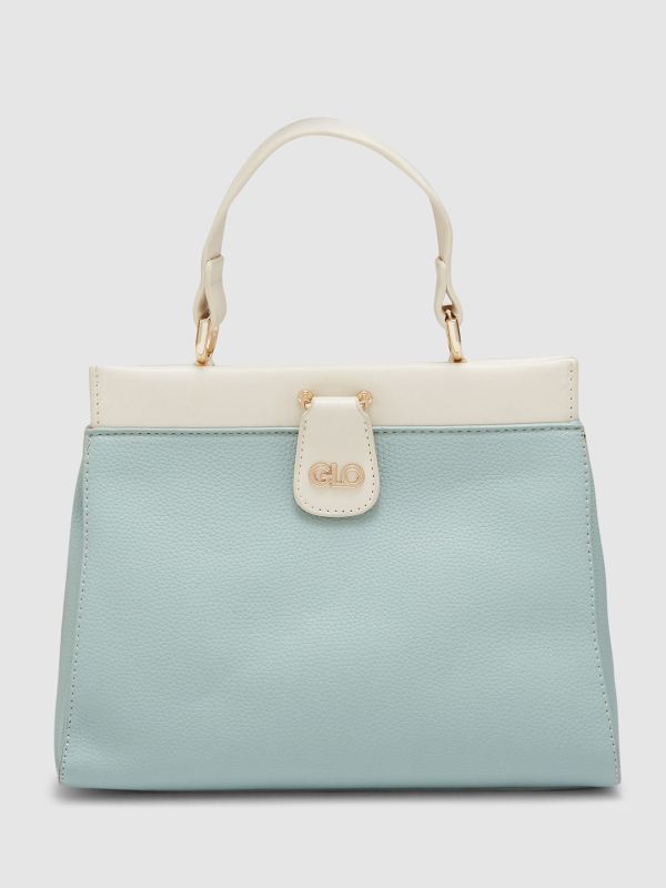 Globus Women Mint Green Colourblocked Casual Handheld Bag