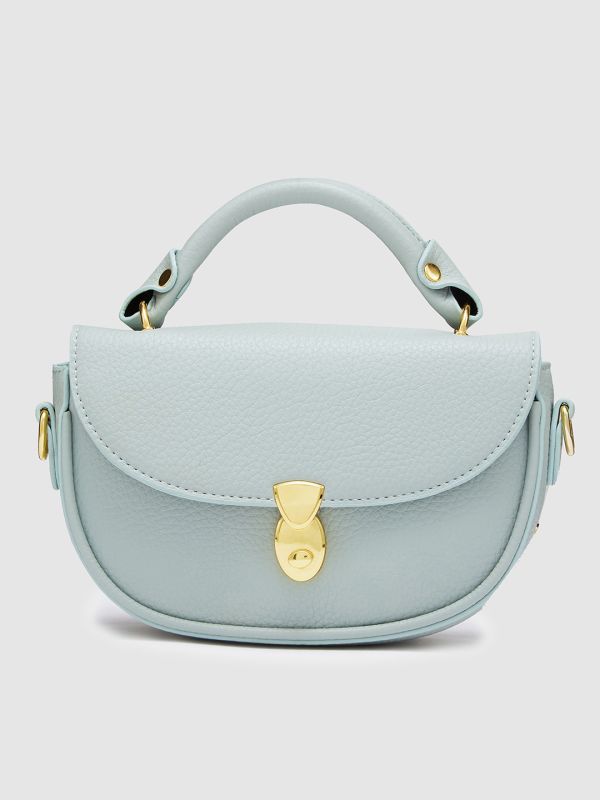 Globus Women Blueish Grey Textured Casual Sling Bag