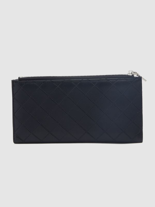 Globus Women Black Textured Envelope Wallet