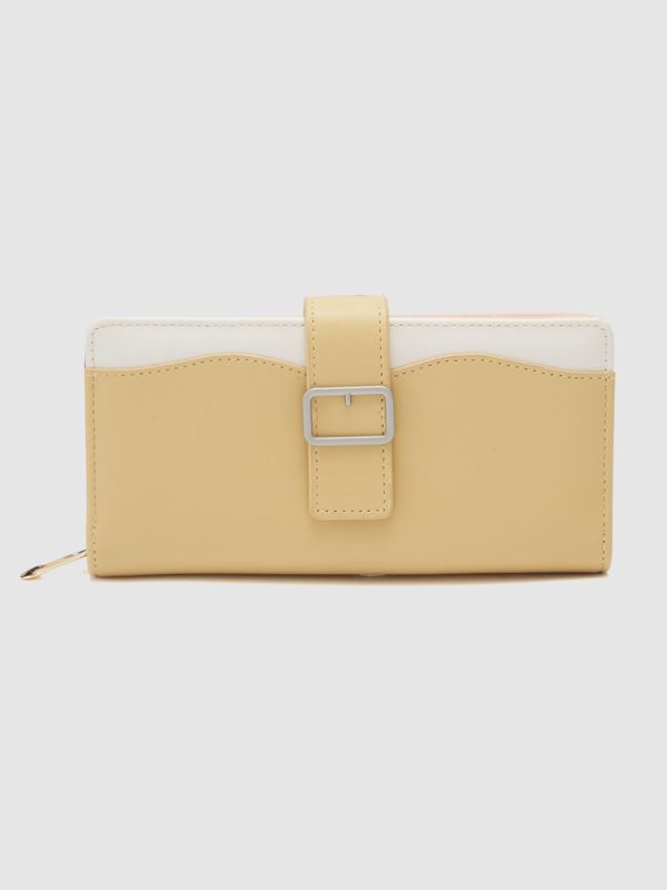 Globus Women Mustard Colourblocked Zip Around Wallet