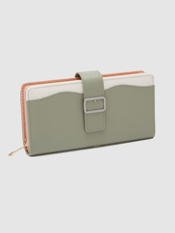 Globus Women Mint Green Colourblocked Zip Around Wallet