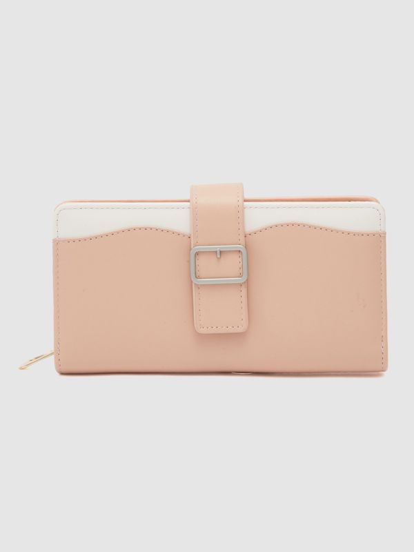 Globus Women Nude Colourblocked Zip Around Wallet