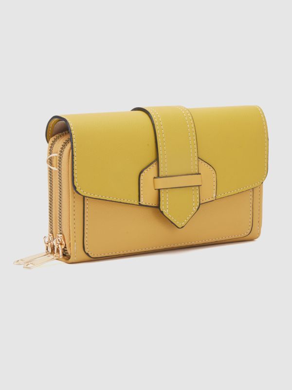 Globus Women Mustard Solid Envelope Wallet