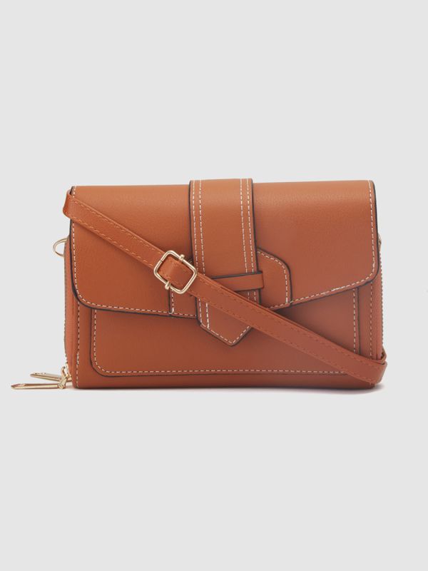 Globus Women Orange Solid Envelope Wallet