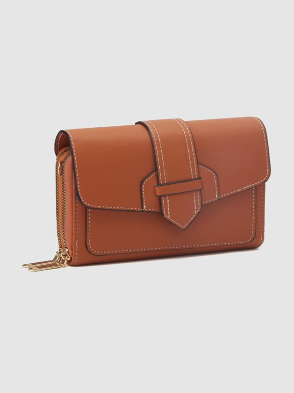 Globus Women Orange Solid Envelope Wallet