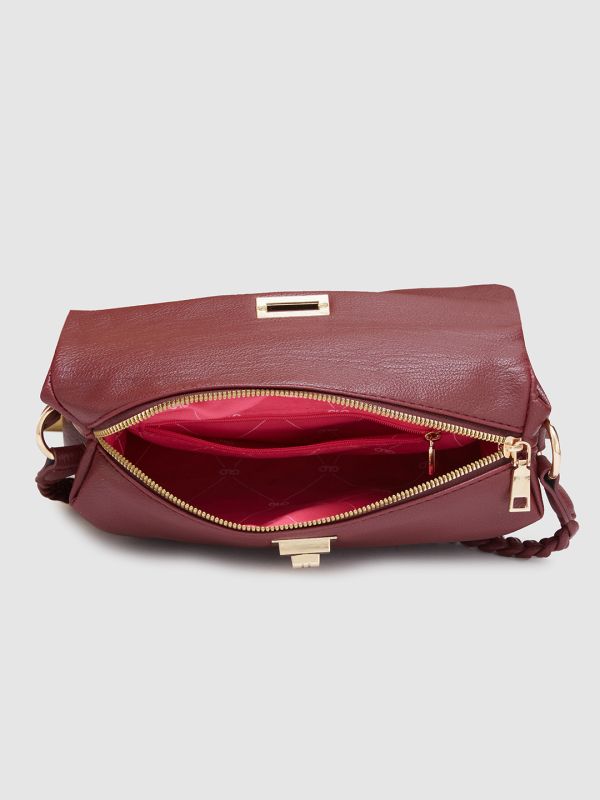 Globus Women Astro Dust Maroon Solid Casual Sling Bag