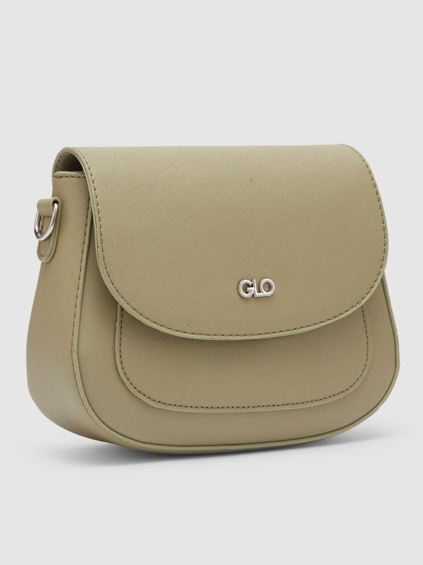 Globus Women Olive Solid Vegan Leather Sling Bag