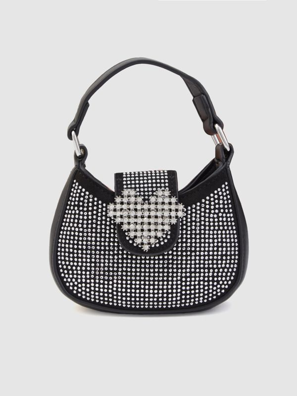 Globus Women Black Embellished Party Sling Bag