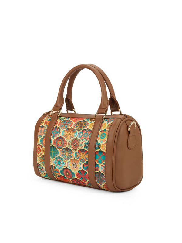 Globus Women Multi Yellow Floral Ethnic Motifs Printed Handheld Bag With Detachable Strap