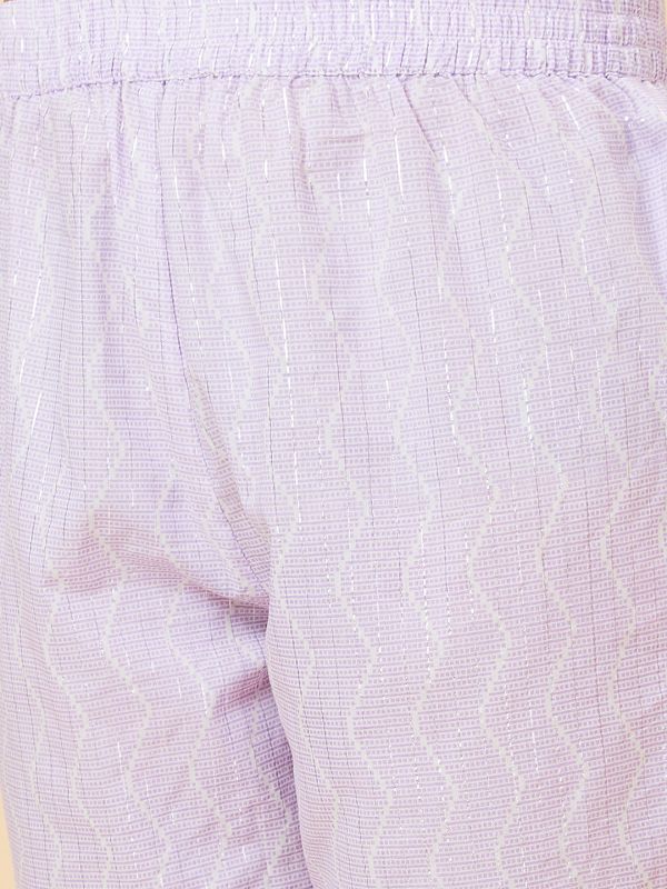 Globus Women Lilac Printed Straight Kurta Set with Trouser