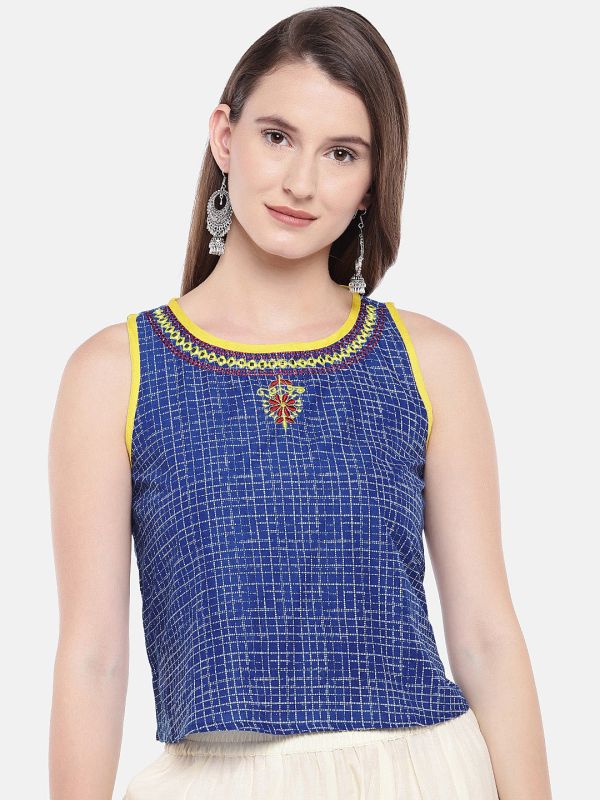 Globus Women Blue Printed Top