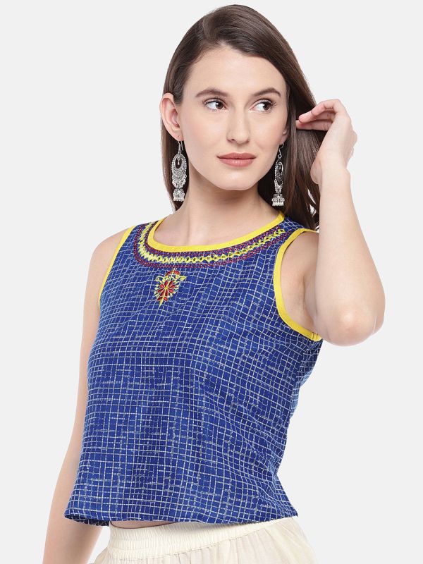 Globus Women Blue Printed Top