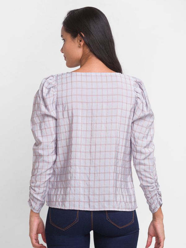 Globus Grey Checked Top