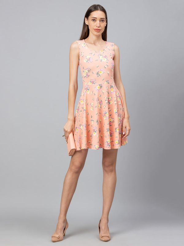 Globus Peach Printed Dress