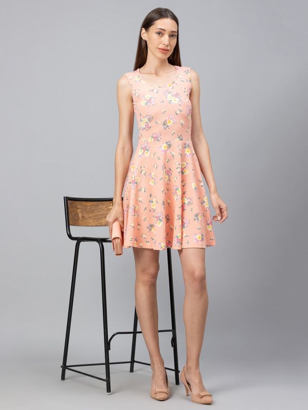 Globus Peach Printed Dress