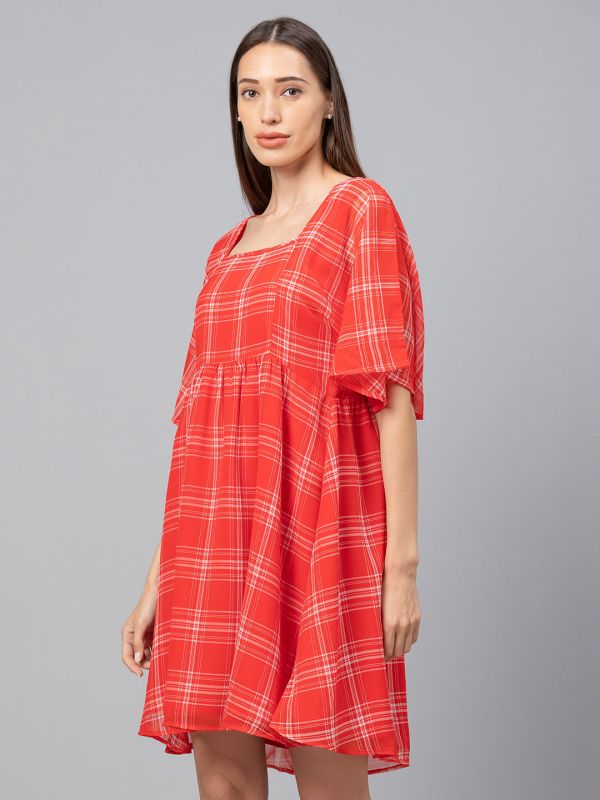 Globus Red Checked Dress