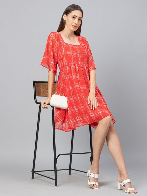 Globus Red Checked Dress