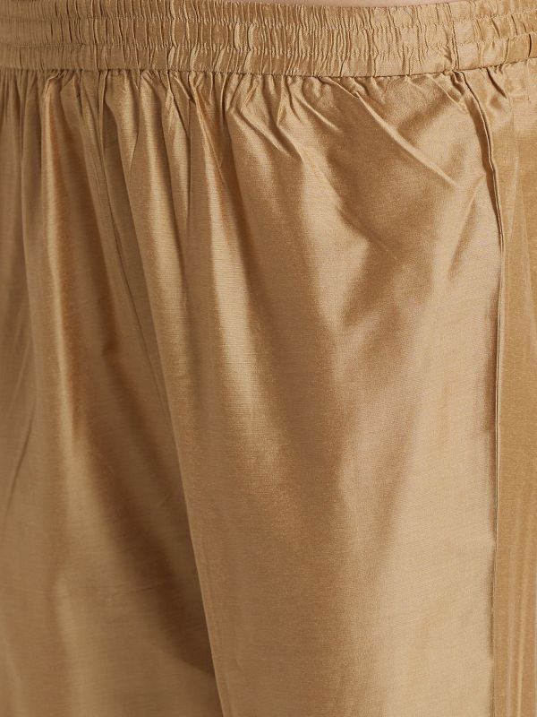 Globus Women Gold Solid Straight Kurta Set with Trouser