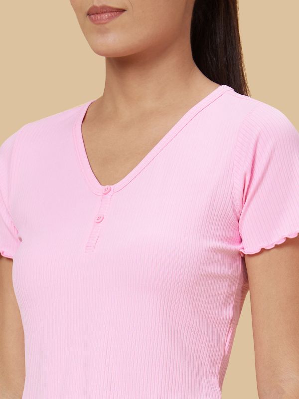 Globus Women Pink Solid Polyester Top