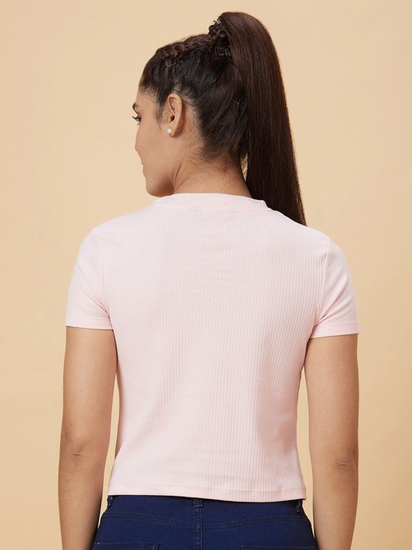 Globus Women Pink Solid Cotton Top