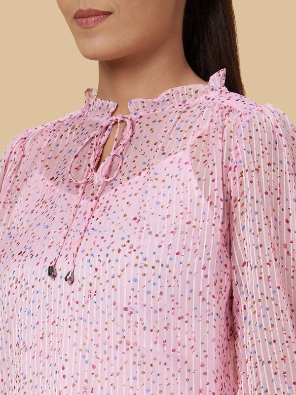 Globus Women Pink Printed Polyester Top