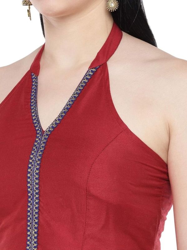 Globus Red Embroidered Top