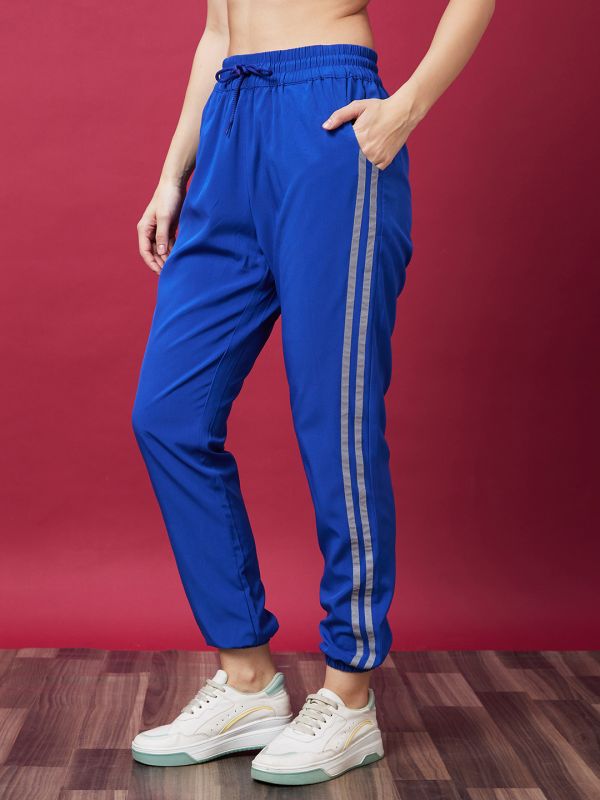 Globus Women Blue Solid High-Rise Casual Jogger