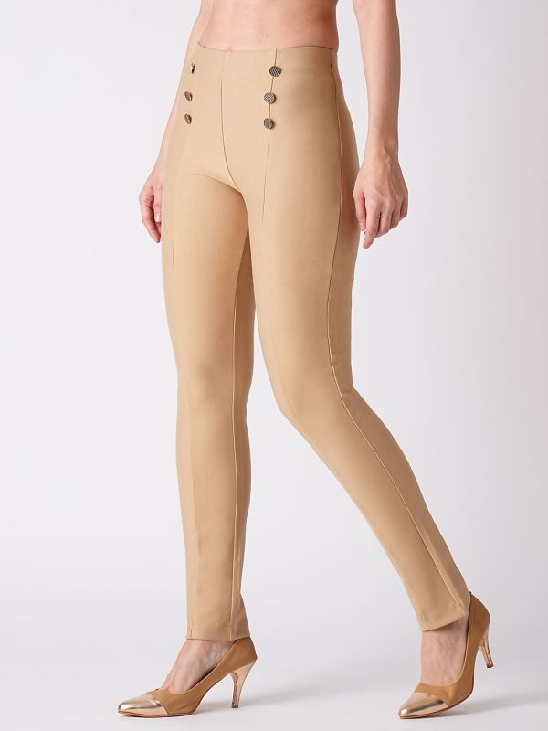 Globus Women Camel Skinny Fit Treggings