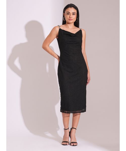 dress with metal straps Black Gothic Zip Front Mini Dress with Straps & Metal Hardware
