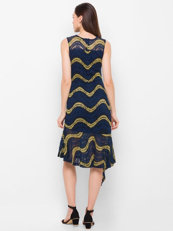 Globus Navy Printed Dress