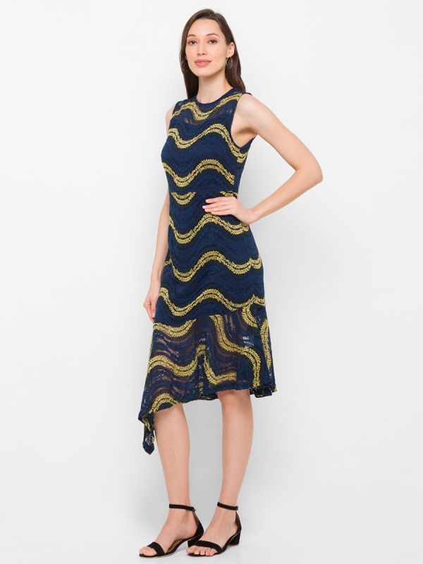 Globus Navy Printed Dress