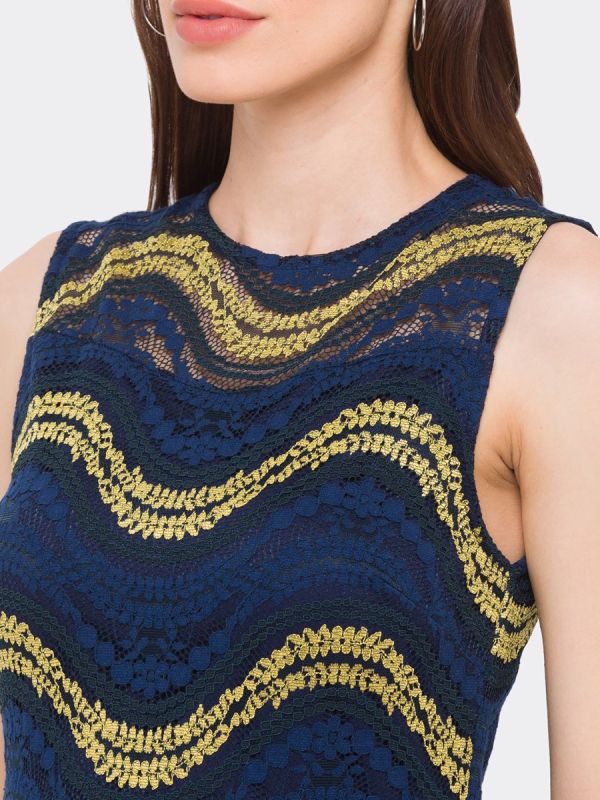 Globus Navy Printed Dress