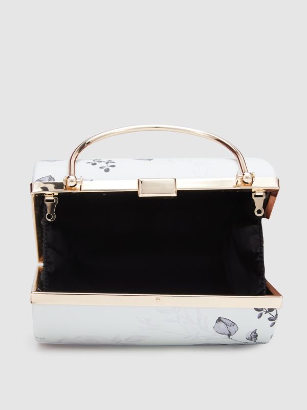 Globus Women Green Printed Vegan Leather Box Clutch