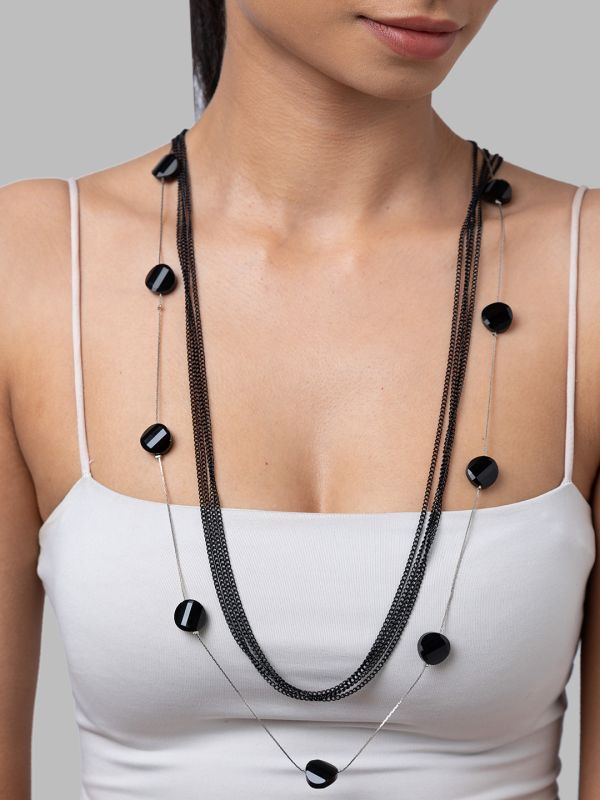 Globus Women Black Statement Necklace