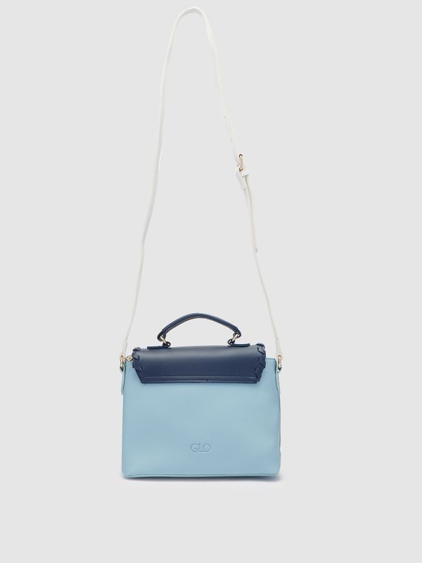 Globus Women Blue Colourblocked Vegan Leather Sling Bag