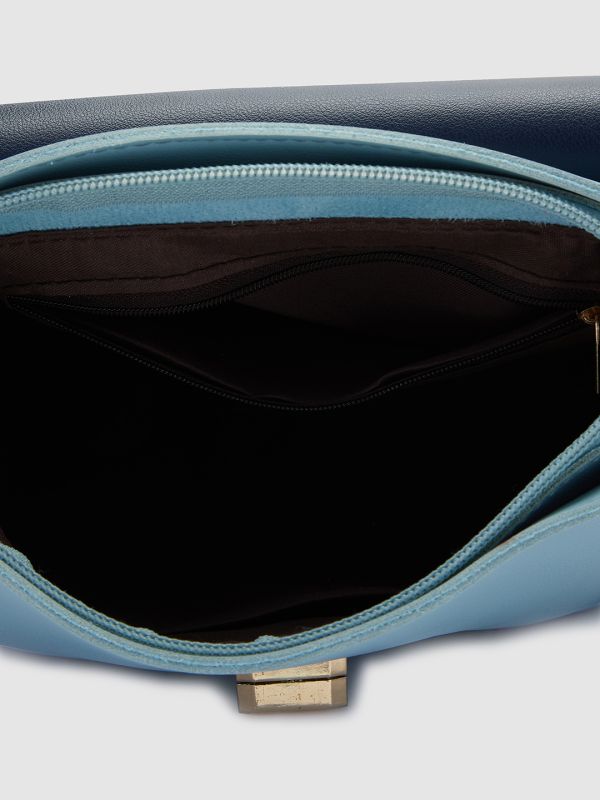 Globus Women Blue Colourblocked Vegan Leather Sling Bag