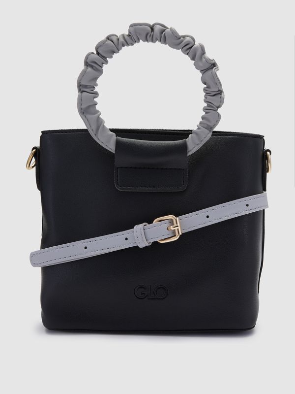 Globus Women Black Solid Vegan Leather Sling Bag